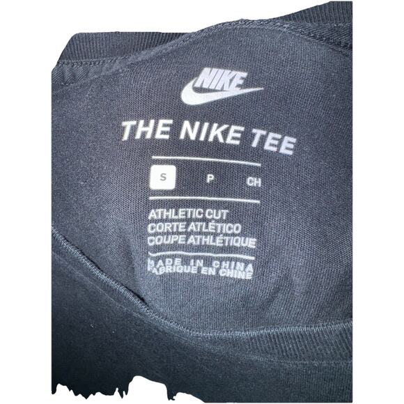 Nike Men’s Black Long Sleeve T-Shirt Size S Athletic Cut Logo - Picture 3 of 3